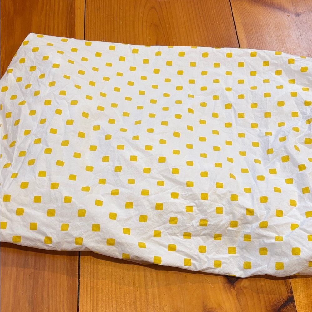 CRATE & KIDS *Crib* Yellow Square Abstract Modern Fitted Sheet Organic Cotton